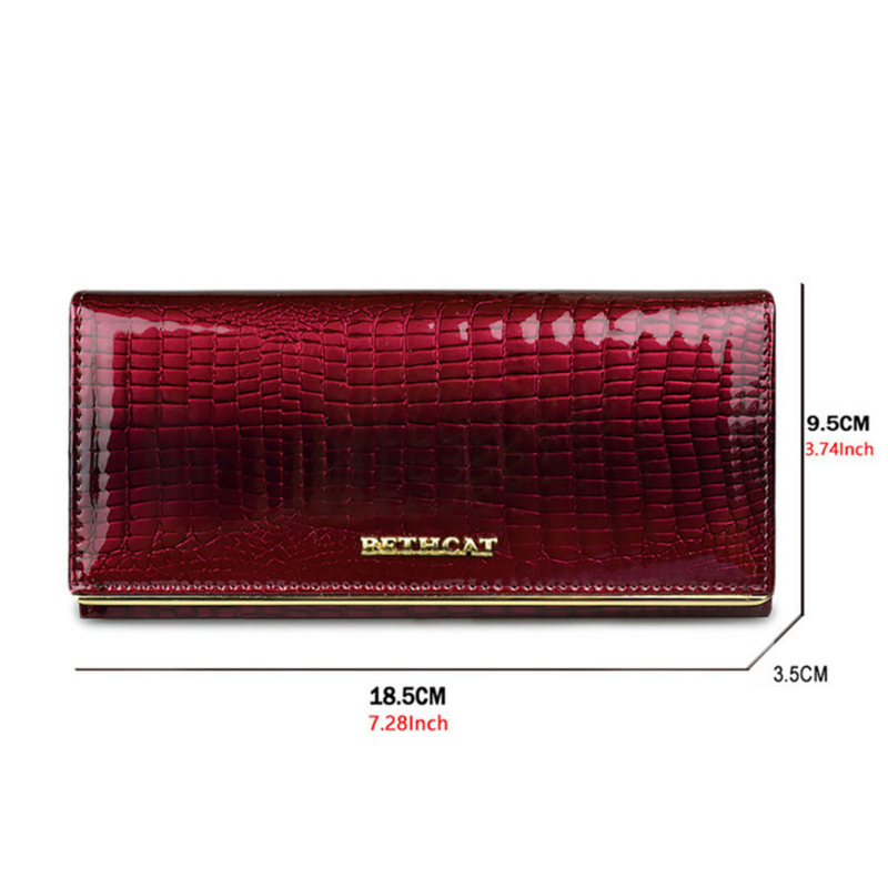2024New Luxury Genuine Leather Wallet Women Long Card Holder Purse Ladies Money Bags Crocodile Pattern Wallet for Women