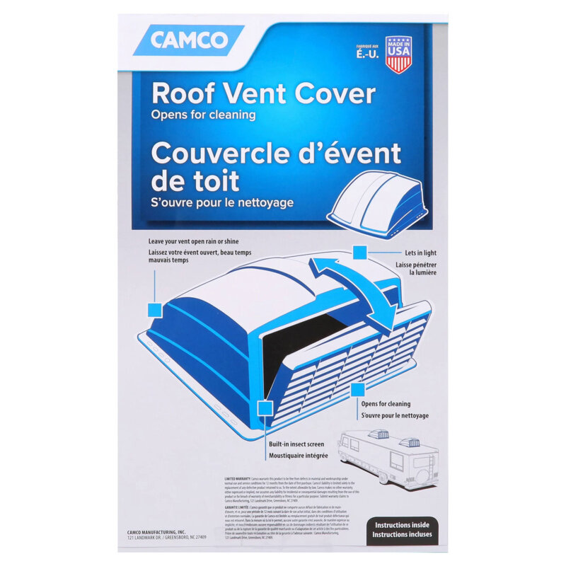Camco 40443 RV Roof Vent Cover (Black)