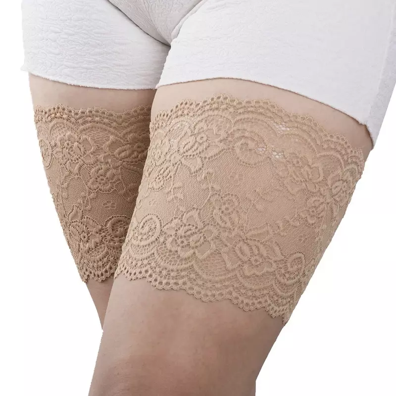 Jedna para kobiet anty-tarciowe opaski na nogi silikonowe damskie antypoślizgowe opaski udo noga Sexy koronkowe paski do pończoch