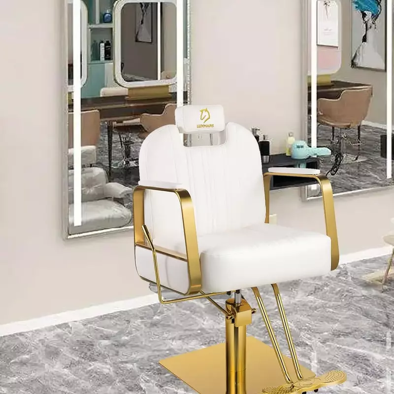 Kursi Salon berbaring, kursi Salon berputar hidrolik untuk Salon rambut 360 derajat tato Kecantikan