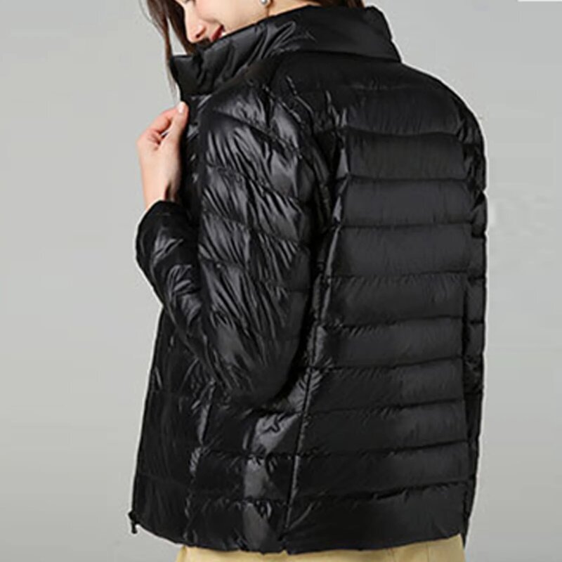 여성용 후드 스탠드 칼라 겨울 재킷, 초경량 스탠드 칼라, 퍼퍼 다운, 겨울 야외 착용