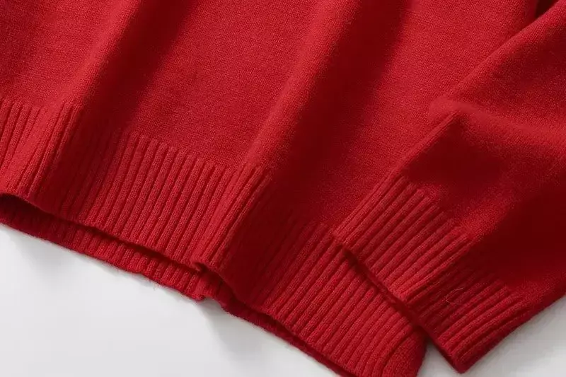 Женский модный вязаный свитер в стиле ретро, двухцветный Повседневный свитер на молнии с большими лацканами и длинными рукавами, шикарный топ, осень 2023