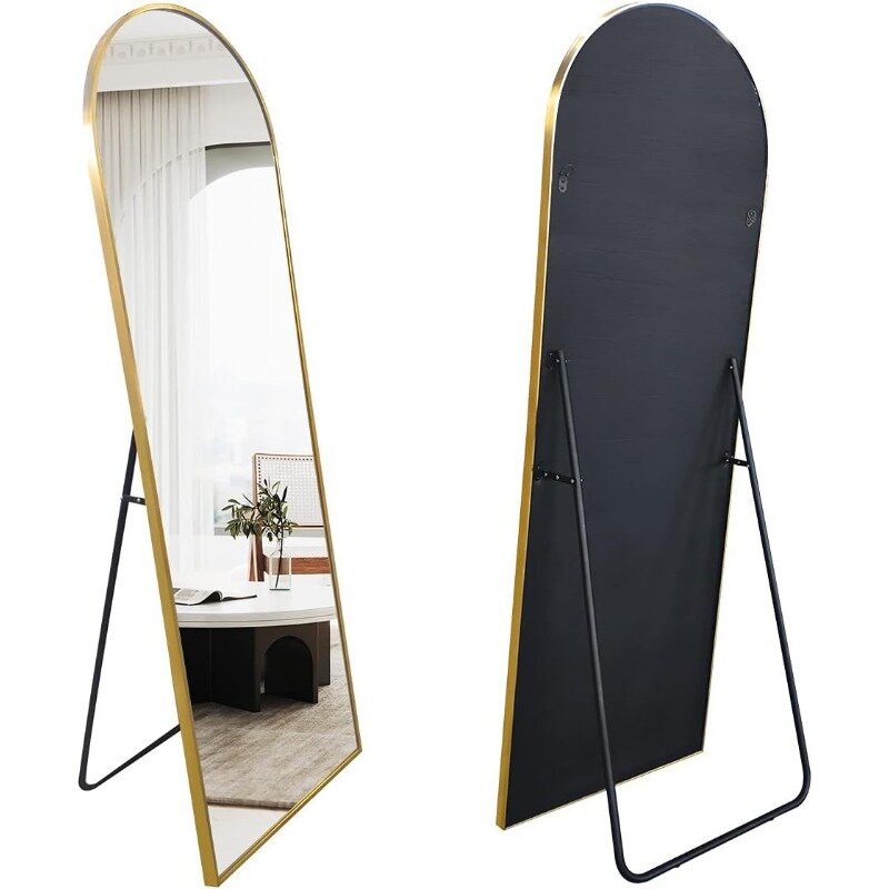 Полноразмерное зеркало OGCAU, напольное зеркало в полную длину, зеркало с арочным верхом 71x30 дюймов, подвесное или наклонное, стоячее зеркало, зеркало для тела