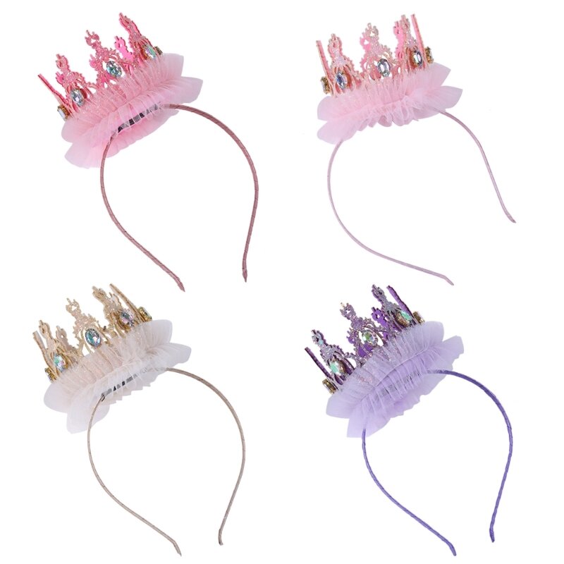 Tiaras de corona de cumpleaños, diadema de princesa, diadema de princesa, diadema de fiesta de cumpleaños, coronas de fiesta de cumpleaños para niña