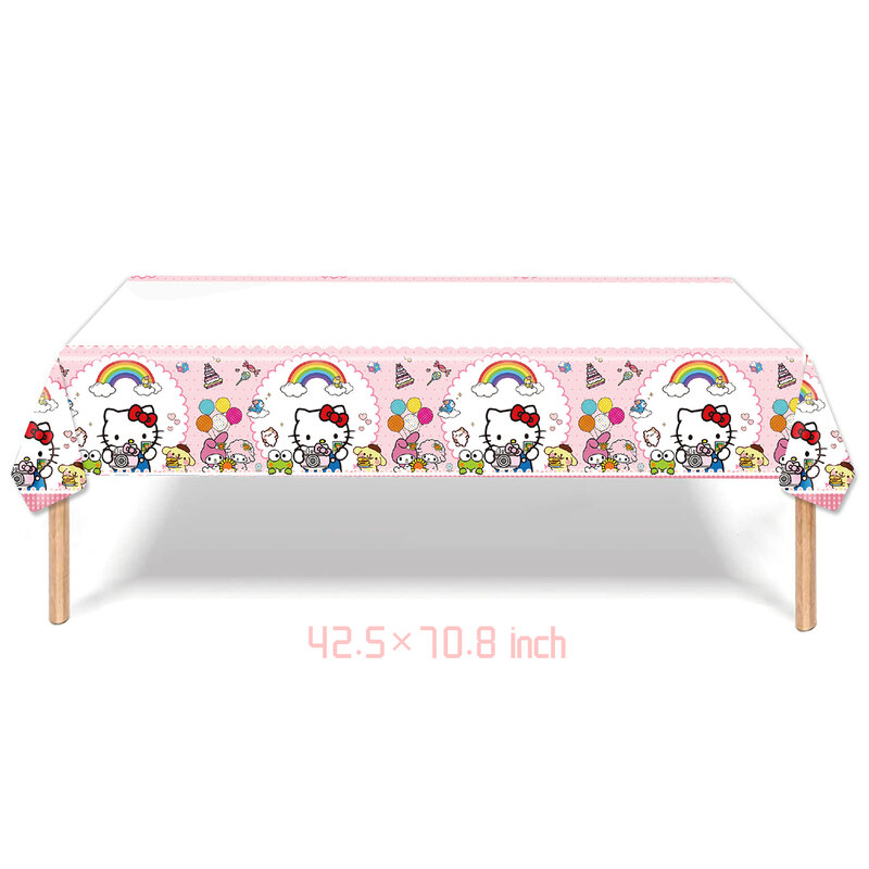 Украшения для дня рождения Hello Kitty, розовый кот, набор одноразовой посуды, набор из 10 тарелок для детского душа, сувениры для девочек