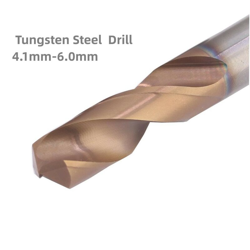 Forets en acier au tungstène à tige droite, Fraisage d'usinage de trous de précision CNC, HRC55, 4.1mm-6.0mm, 1PC