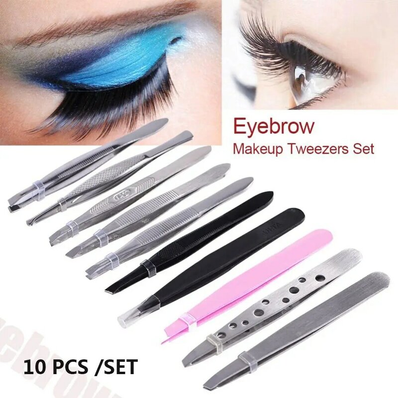 High Quality Portable Makeup Tools Multi-Function Eyebrow Tweezer Hair Pluckers Eyelash Extension Clip Stainless Steel