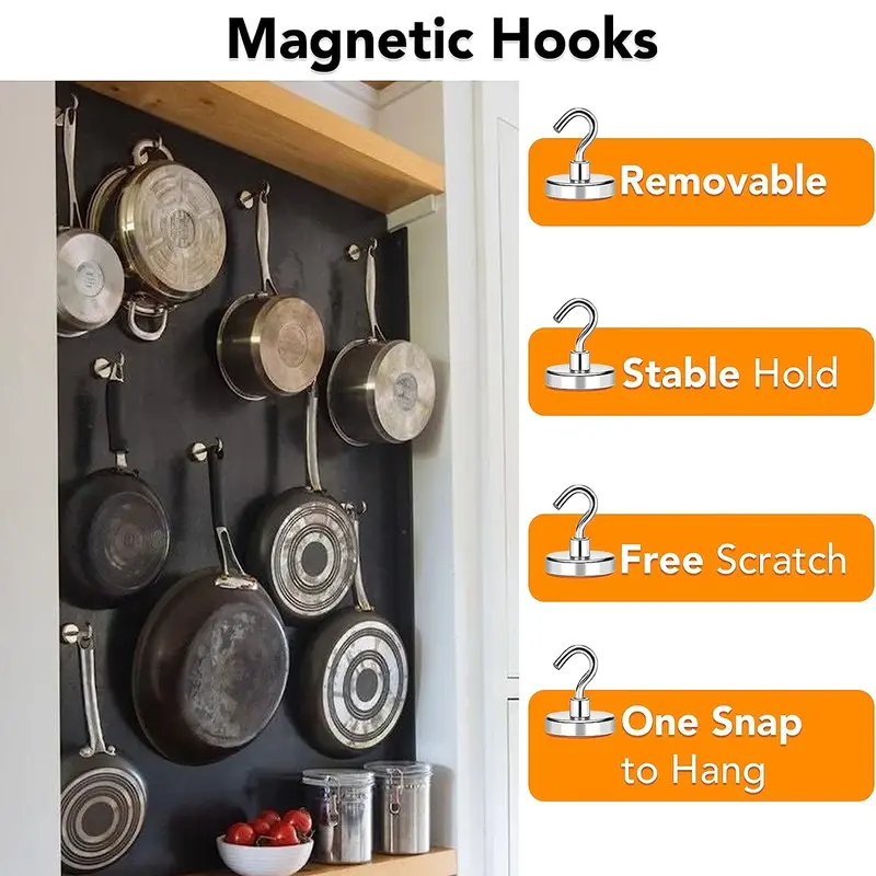 Crochet magnétique mural rapide, 5/10 pièces, HTML JOHook, cintres pour la maison, la cuisine et le stockage à domicile