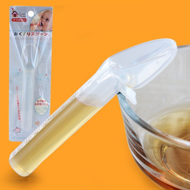 Anti-choking Baby Medicine Spoon with Calibration Details Baby Medicine Feeder Baby Medicine Auxiliary Silicone Spoon