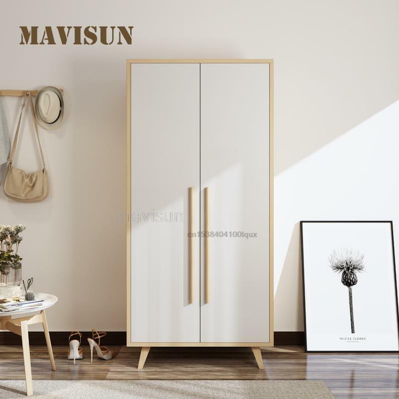 Modern Minimalist Economical Home Bedroom Storage Cabinet For Clothes Small Apartment Nordic Children's Two-Door Wardrobe Closet