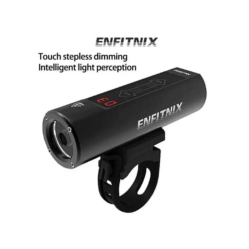 Enfitnix ไฟหน้าอัจฉริยะ Navi600ใหม่ชาร์จไฟได้ผ่าน USB ไฟจักรยานเสือภูเขาไฟสมาร์ทไนท์สำหรับอุปกรณ์จักรยาน
