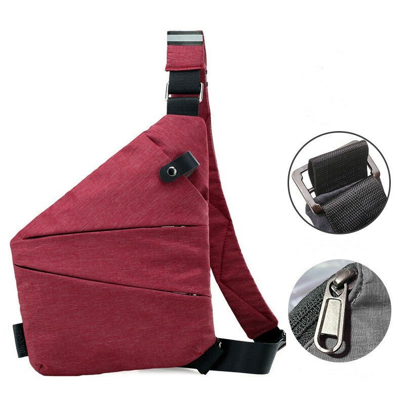 Bolsa tiracolo masculina com tiracolo, bolsa pessoal flexível, esquerda e direita, multifuncional, de viagem curta, anti-roubo