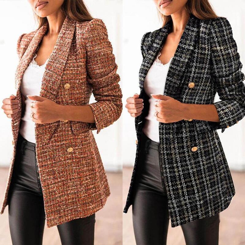 Veste de costume à manches longues pour femme, manteau, Vintage, élégant, lavable, pour le bureau