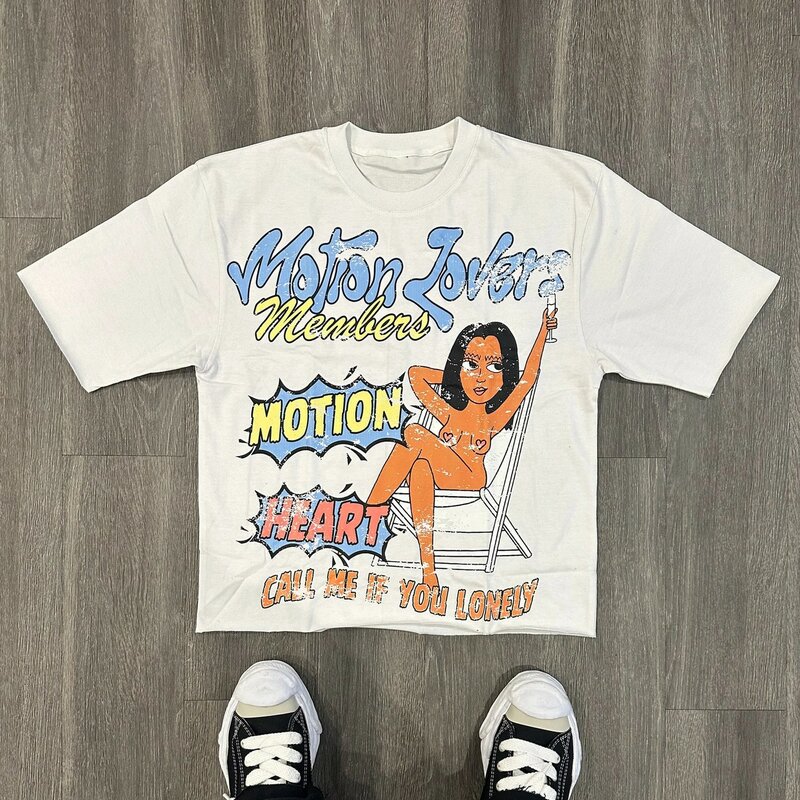 Camisetas con estampado de chica Sexy americana para mujer, Tops holgados de gran tamaño Y2k, camiseta gótica coreana, sudadera vintage para parejas, ropa para mujer