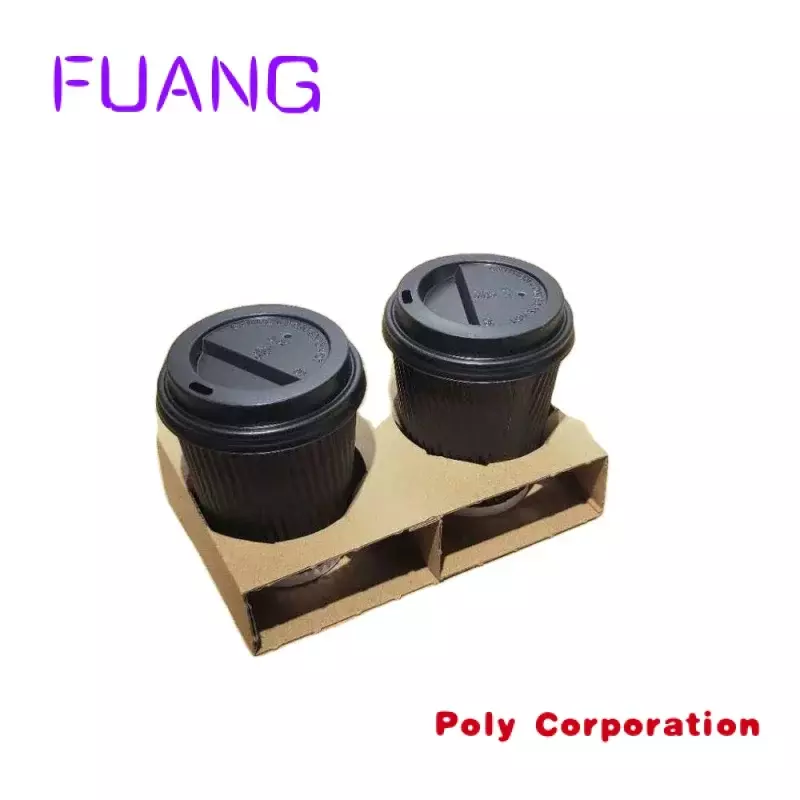 Custom  china factory takeaway cardboard cup holder tray to go coffee carry tray