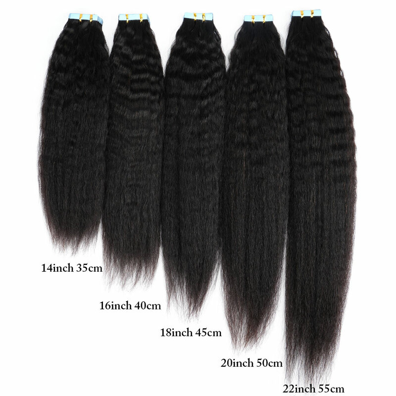 14-24 verworrenes gerades Yaki-Klebeband in Haar verlängerung 100% remy menschliches Haar unsichtbares Klebeband in Haut haars chuss 50 gr/satz Dicke hinzufügen