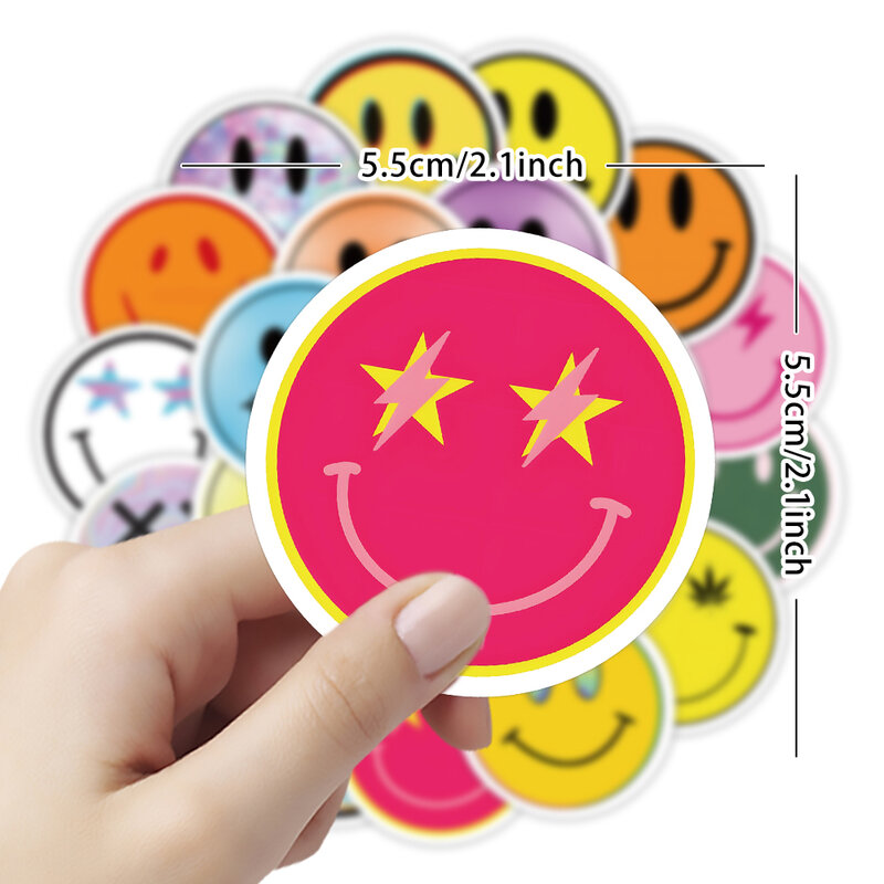 Sorriso feliz rosto decalque, mini motivacional colorido incentivos adesivos para recompensas presentes decoração, pequeno, 50 pcs