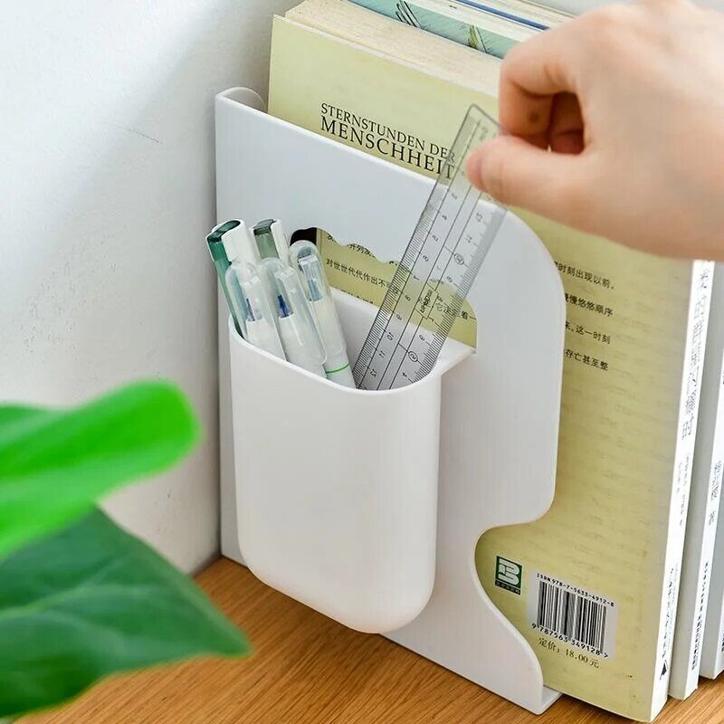 Boîte de rangement de dossier d'étagère multifonctionnelle avec porte-stylo, supports de fichiers simples, support de livre, bureau d'organisation, évaluation T1