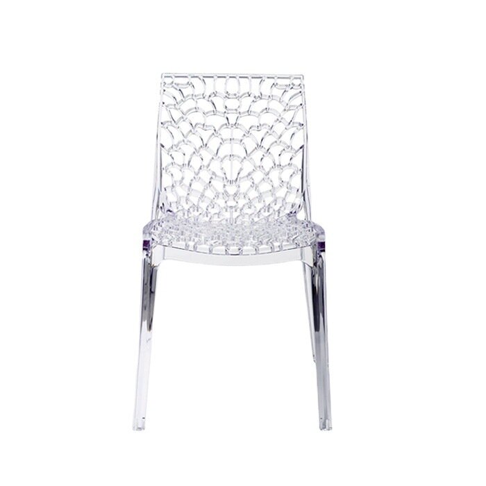 Silla de comedor de acrílico nórdico para adultos, moderno y minimalista asiento trasero, de plástico, ligera y de lujo, transparente