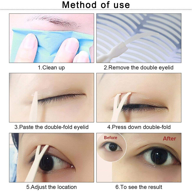 720/1056PC Invisible Double Eyelid Tape Self-Adhesive Transparent Eyelid Stickers Slim/Wide Waterproof Fiber Stickers For Eyelid