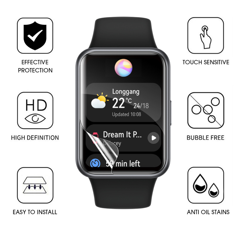 1-5 Stuks Zachte Hydrogel Film Voor Huawei Horloge Fit 2 Fit Es Gebogen Hd Smart Watch Explosieveilige Full Screen Protector Niet Glas