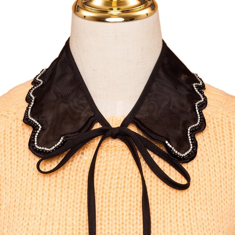 Lace Shawl Hollow Fake Collar Female Shirt False Collars Ladies Detachable Half Shirt Lapel Blouse Wrap Decoration N7YD