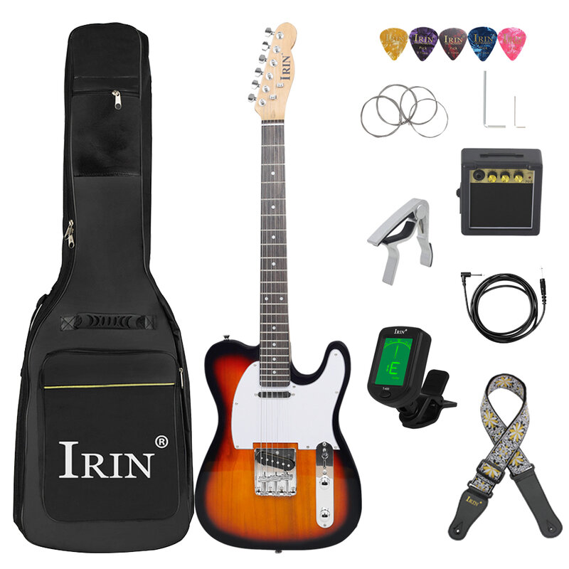 Irin 6 Snaren 39 Inch 22 Frets Elektrische Gitaar Basswood Body Esdoorn Hals Elektrische Guitarra Met Tas Gitaar Onderdelen En Accessoires