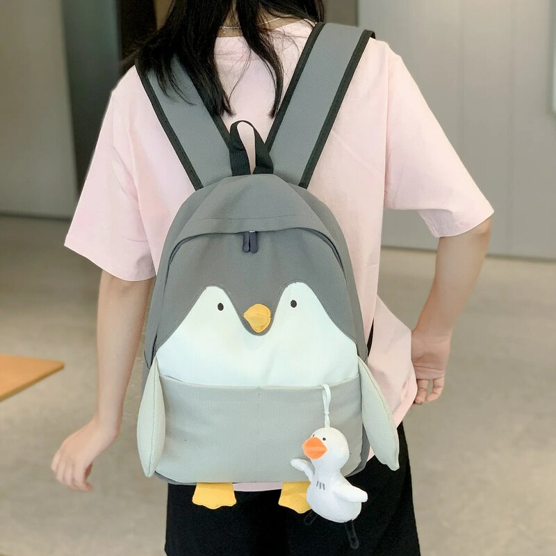 Ins Shark Print Rucksack Frauen lustige Tier Design Schult aschen für Teenager-Mädchen Pinguin gedruckt Kawaii Taschen niedlichen Rucksack klein