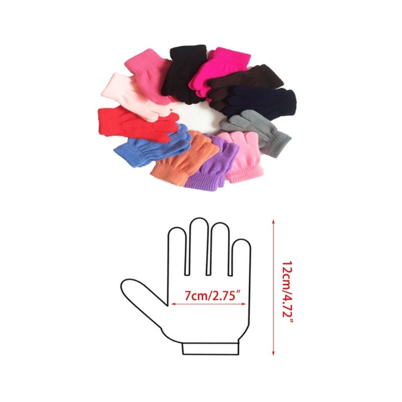 Stylowe dziecięce rękawiczki dzianinowe Ciepłe i modne rękawiczki zimowe Rękawiczki jednolitym kolorze