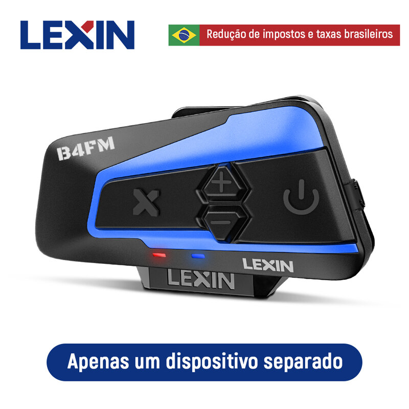 Fone de ouvido intercomunicador para motocicletas Lexin B4FM-X Bluetooth, apenas um dispostivo separado, para o fone de ouvido