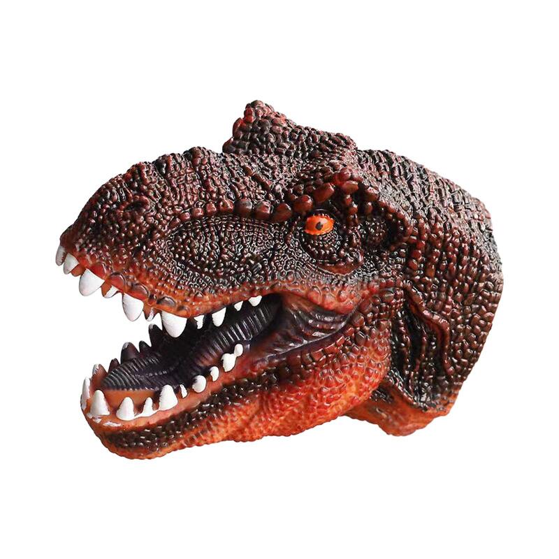 Dino Hand Puppet Role Play Toy Soft Halloween Party Favor Animal Head Toys for Kids Girls Children Boys Valentines Day Gifts