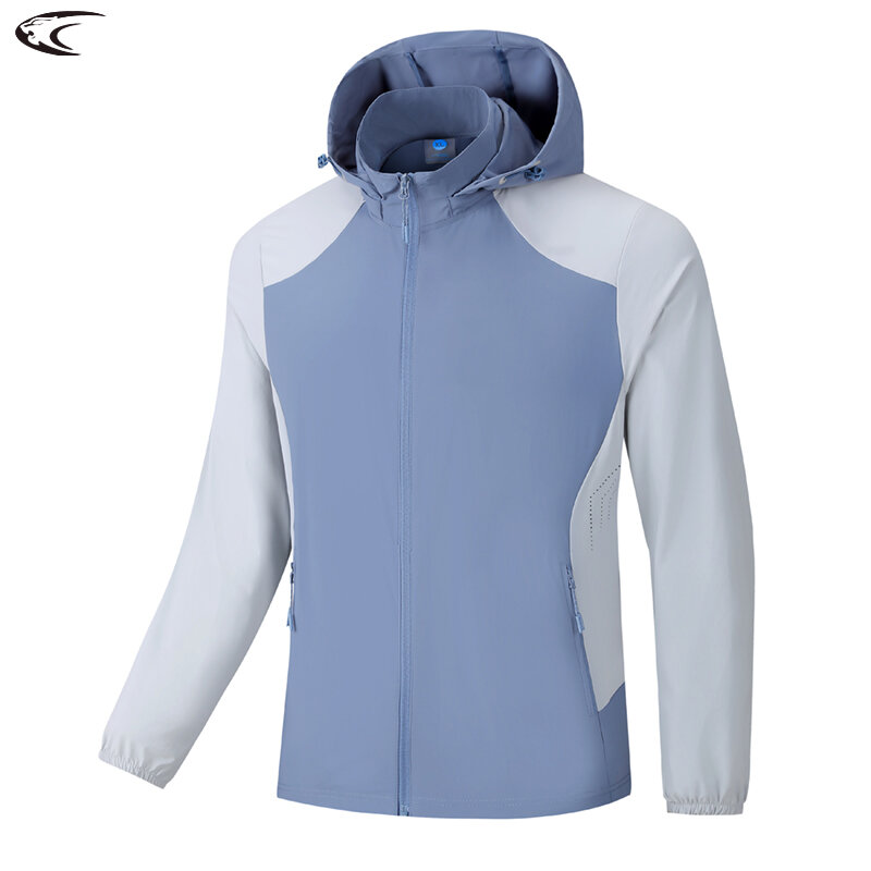 Мужская куртка LNGXO для скалолазания, пешего туризма, альпинизма, защита от солнца, ветровка, уличный эластичный дождевик, Съемная шляпа, одежда