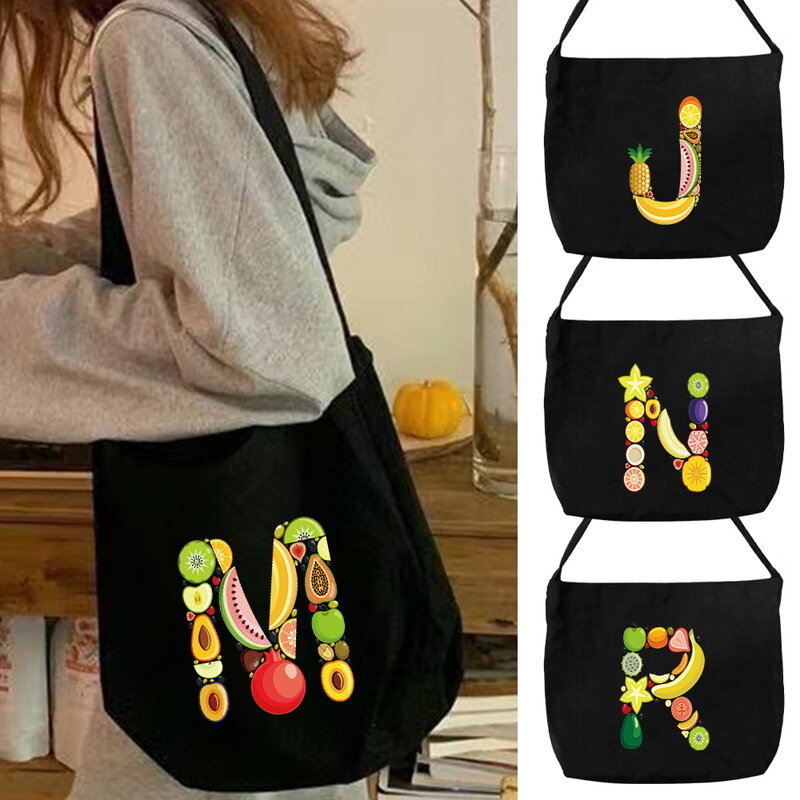 Multi Functional Shoulder Bags Made of Environmentally Friendly Canvas Reusable Fashionable Minimalist Storage Bag Fruit Series