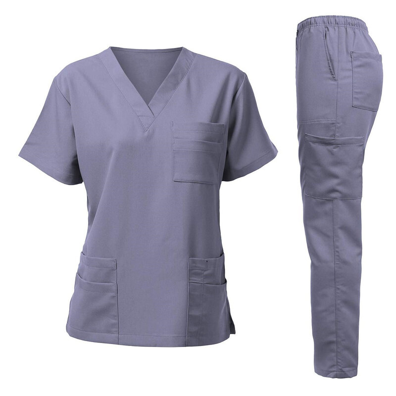 Scrub infermieristico in tessuto morbido lavabile antirughe scrub medico uniforme ospedaliera top donna Jogger Scrubs set uniforme da infermiera