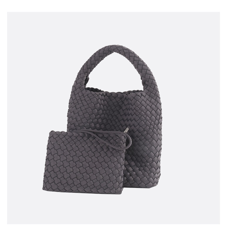 speliko Neoprene Woven Bag in Large Capacity Tote Bag With Woven Clutch Bag