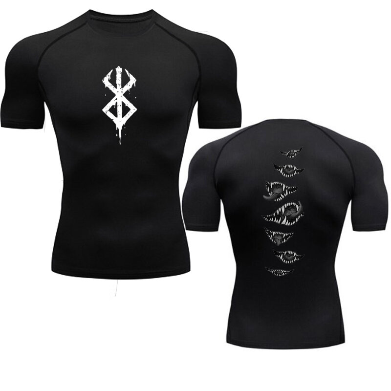 T-Shirt à Manches Courtes pour Homme, Vêtement de Musculation, Second Skin, vaccage Rapide, Compression, Serré
