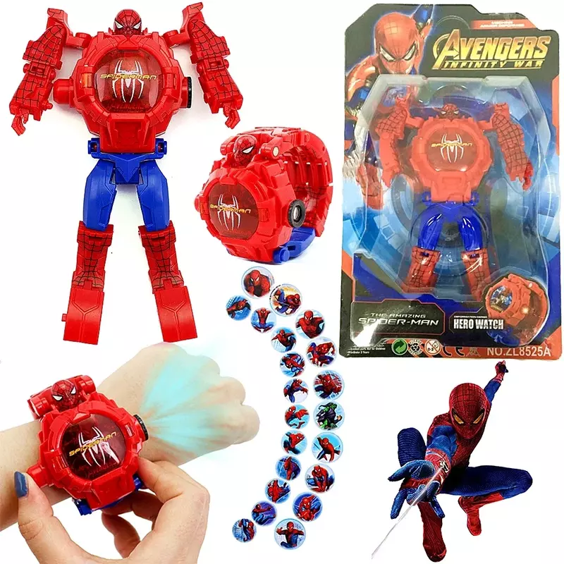 Disney Frozen Avengers Deformation orologio elettronico Boy girl Toy Cartoon Captain America spiderman trasformato Robot child Watch