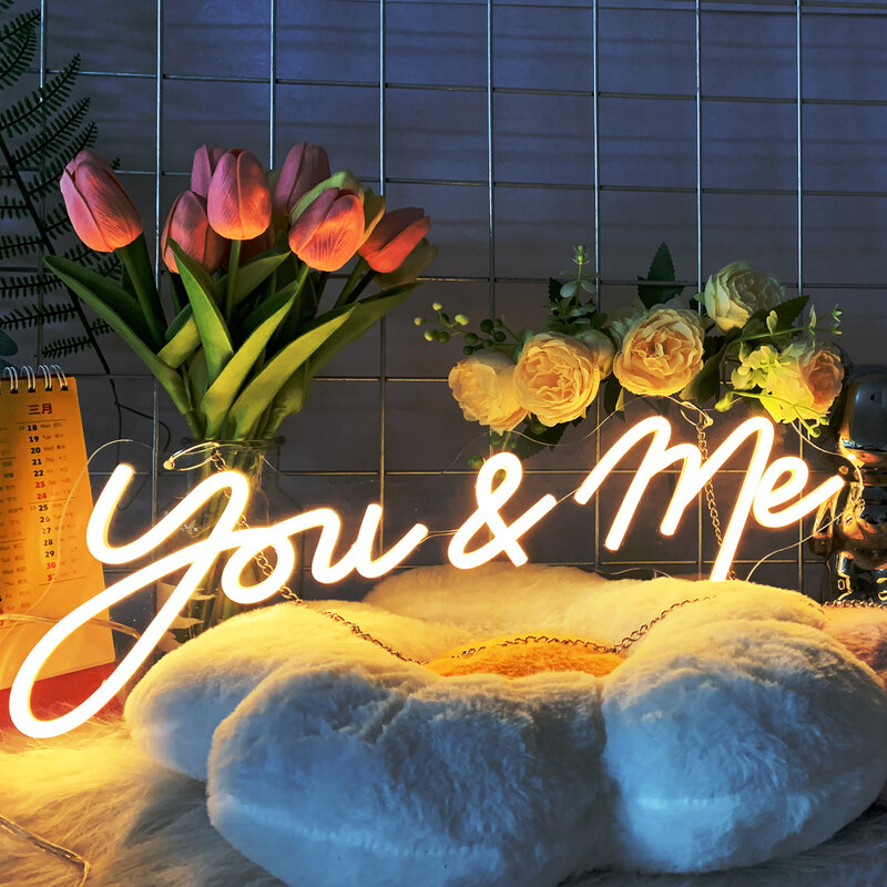 You me LED neon sign, art neon sign decoration, you me neon custom nightlight bar KTV for parties to create a festive atmosphere