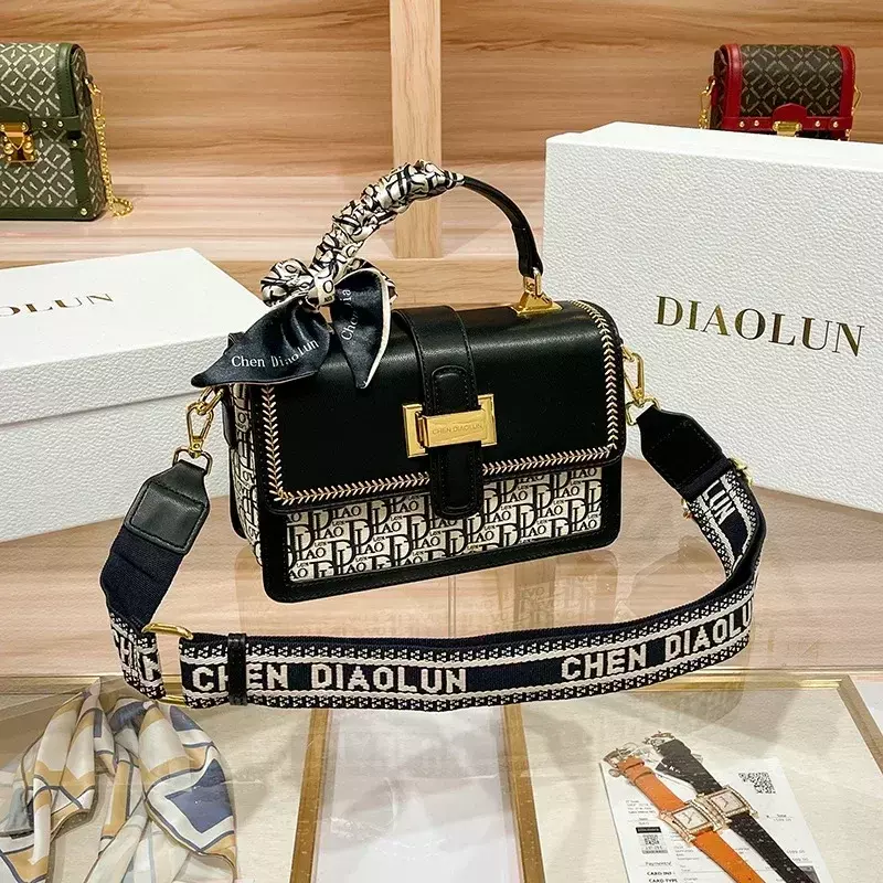 Famous Designer Luxury Brand Brand Panelled Small Square Bags High Quality Shoulder Messenger Bags Fashion Women Leather Handbag