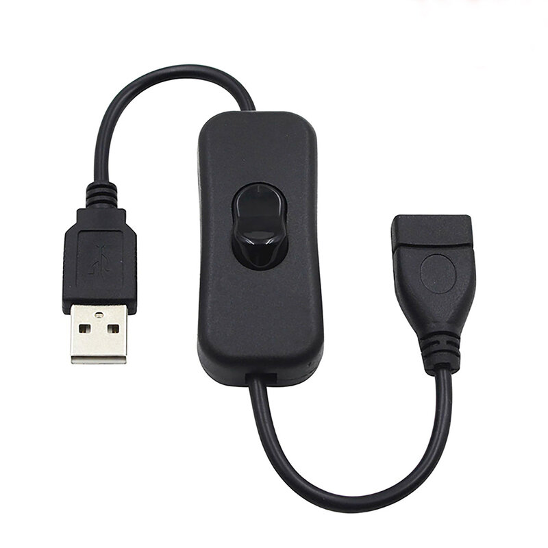 Kabel USB 28cm z włącznikiem/wyłącznikiem przedłużenie kabla przełącznikiem do lampa USB wentylator USB przewodu zasilającego wytrzymały Adapter męski na żeński