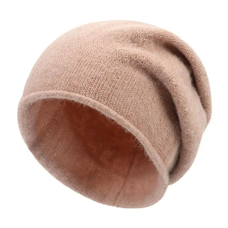 Windproof Knitted Hat Cozy Stylish Women's Winter Hats Knitted Elastic Cold-resistant Beanies in Solid Colors hats for women