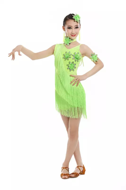 Nowy styl dziewczęce spektakl taneczny łacińskie ubrania frędzle dziewczęce egzamin egzamin profesjonalny trening taneczny łaciński