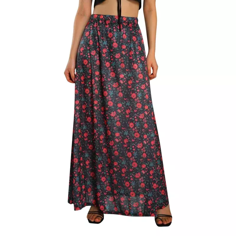 用途の広いフィッシュテールプリントのハーフスカート,色あせた花,新しいカジュアル,myqh09,夏,2022