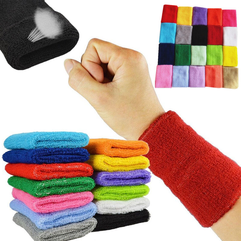 Square Cotton Sweatband para esportes, basquete, tênis, academia, ioga, pulso, Cotton Basehat, toalha de suor, exercício, 1pc