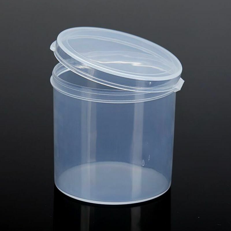 1 шт., маленькая круглая прозрачная пластиковая коробка для хранения бусин, мелкие предметы, контейнер для хранения, коробки для чехлов