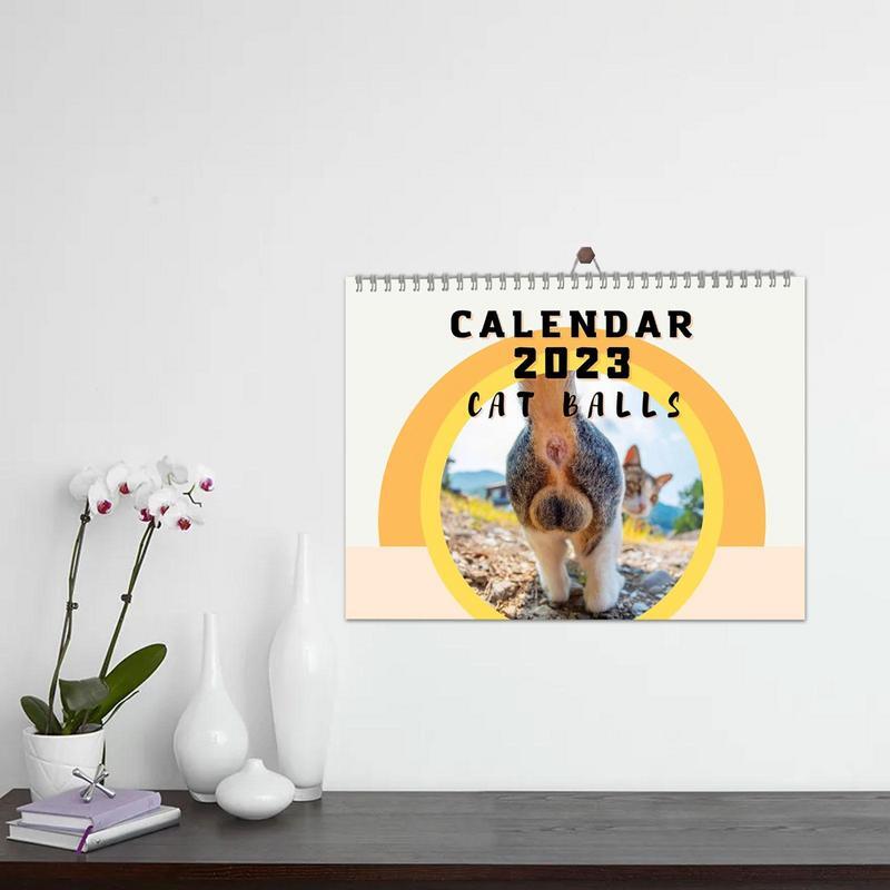 Calendario del buco del culo di gatto 2023 calendario divertente per la parete 12 mesi calendario regalo per gli amanti dei gatti uomo donna bambini adolescenti amici compagni di lavoro