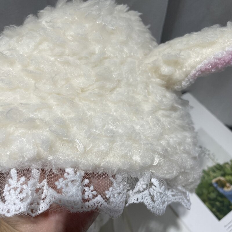 Fluffy เครื่องแต่งกายหมวกคริสต์มาสของขวัญ Warm Soft Lovely Lamb คอสเพลย์ Topi Bucket กลางแจ้งฤดูหนาวที่อบอุ่น