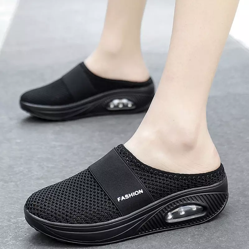 Buty damskie 2023 gorąca wyprzedaż podstawowe klapki damskie oddychające zwykłe kapcie damskie buty na koturnie Plus Size buciki damskie