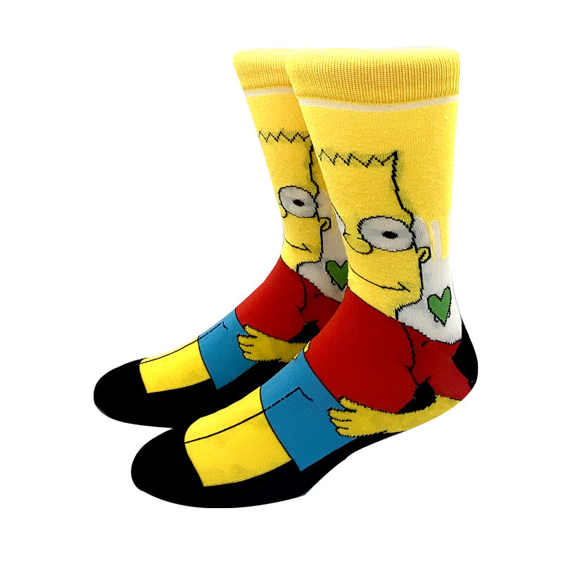 1 Paar die Simpsons Harajuku Herbst Frauen Männer Socken Cartoon Persönlichkeit Skateboard Socken Anime Mittel rohr Baumwolle Unisex Socken