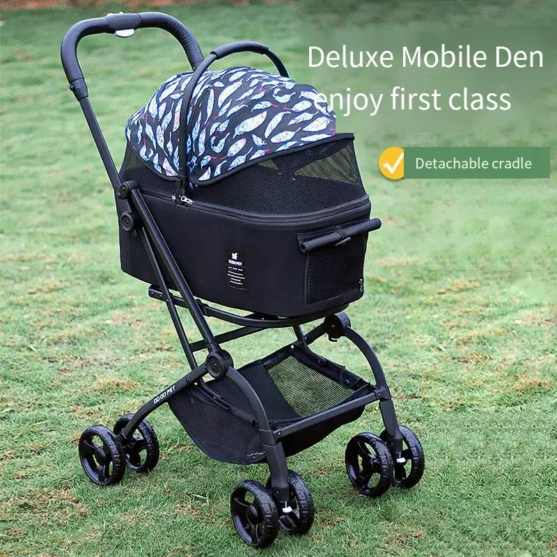 Carrinho de gato dobrável portátil, Trolley Bag for Outdoor Pet Cart, alto valor de aparência, separação paisagem, alta qualidade